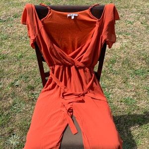 Rust orange jumpsuit